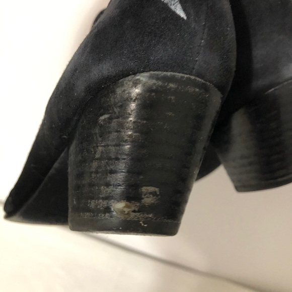 ASH black ankle boot stacked heel, pointed toe - Picture 9 of 13